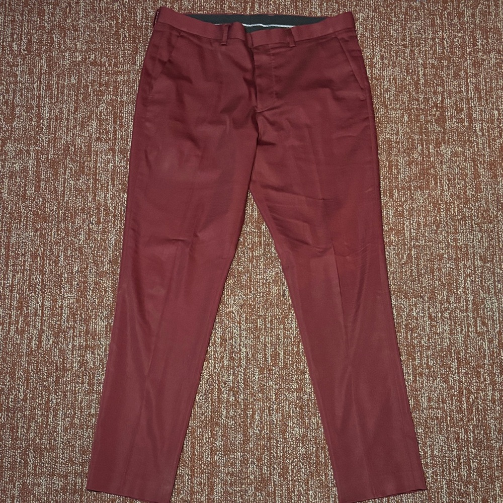 Express Maroon flat front dress Pant suiting pant wedding guest black tie office